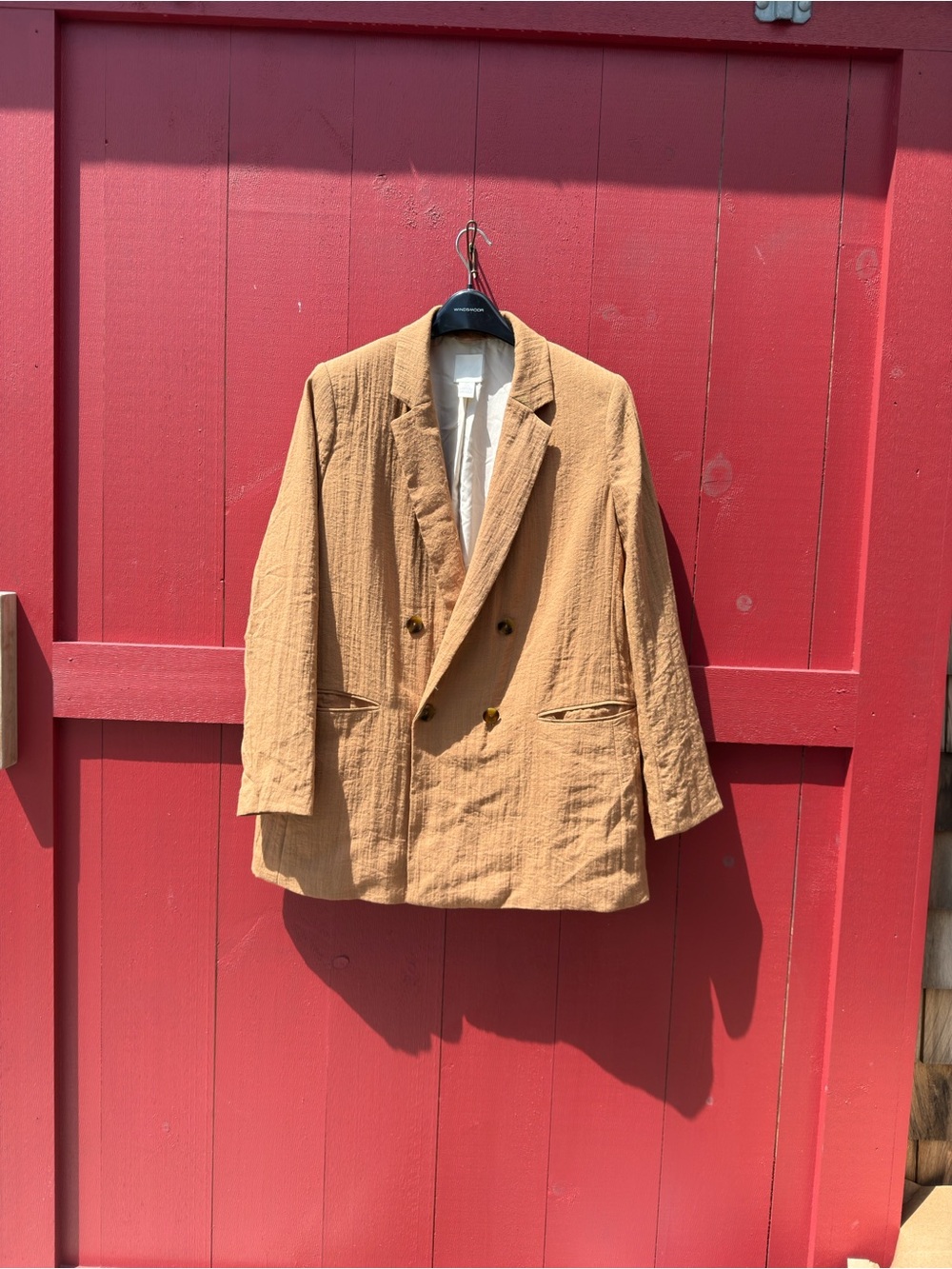 H&M Neutral Beige Jacket with Tan Trim